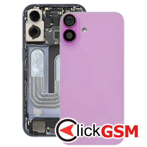 Piesa Capac Spate Cu Geam Camera Pink Apple Iphone 16 Plus 48hu