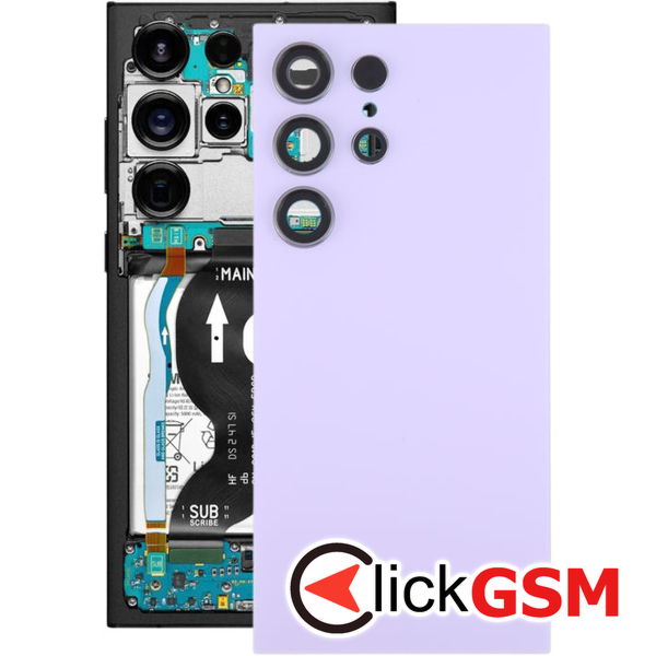 Piesa Capac Spate Cu Geam Camera Purple Samsung Galaxy S24 Ultra 4axl