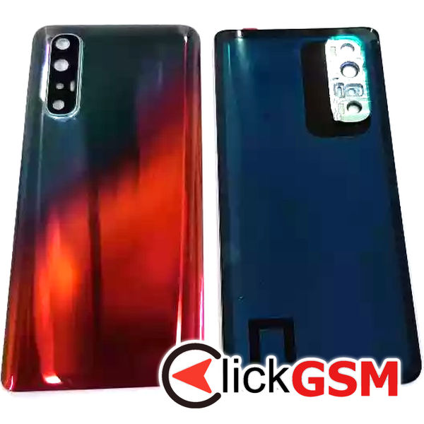 Piesa Capac Spate Cu Geam Camera Rosu Oppo Find X2 Neo 2qih