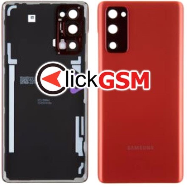 Piesa Capac Spate Cu Geam Camera Rosu Samsung Galaxy S20 Fe 5g Waa