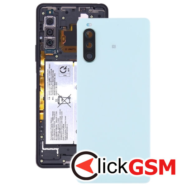 Piesa Capac Spate Cu Geam Camera Si Buton Amprenta Green Sony Xperia 10 Ii 20yc