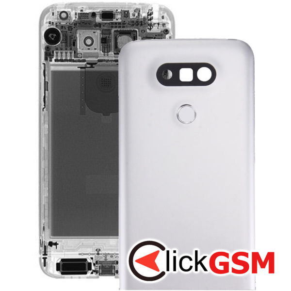 Piesa Capac Spate Cu Geam Camera Si Buton Amprenta Silver Lg G5 268g