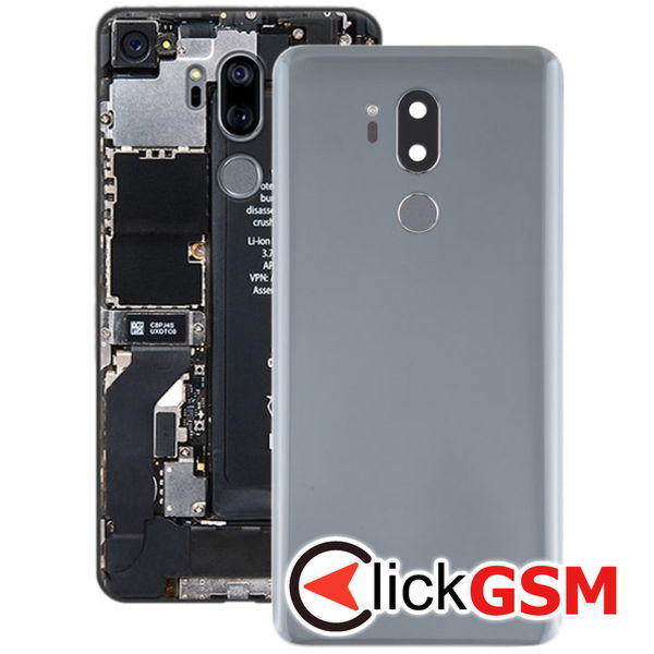 Piesa Capac Spate Cu Geam Camera Si Buton Amprenta Silver Lg G7 Thinq 26j4