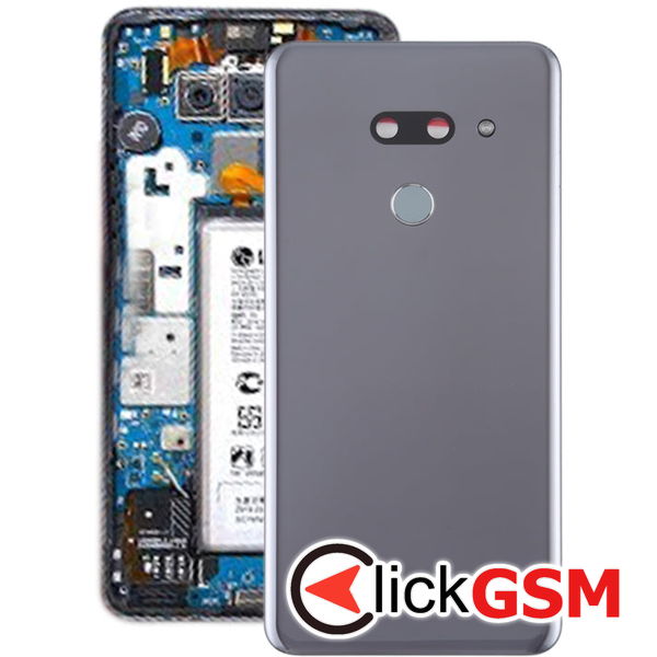 Piesa Capac Spate Cu Geam Camera Si Buton Amprenta Silver Lg G8 Thinq 26j0