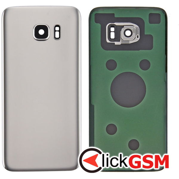 Piesa Piesa Capac Spate Cu Geam Camera Silver Samsung Galaxy S7 Edge 4aju