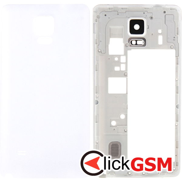 Piesa Capac Spate Cu Geam Camera White Samsung Galaxy Note 4 4oau