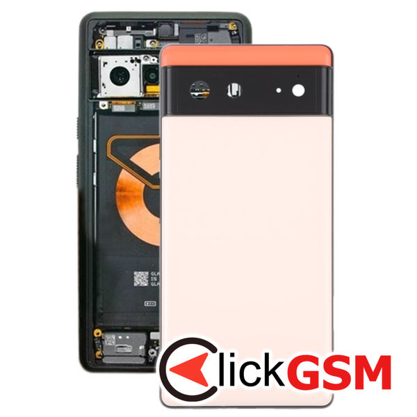 Piesa Capac Spate Cu Mijloc Pink Google Pixel 6 2tl3