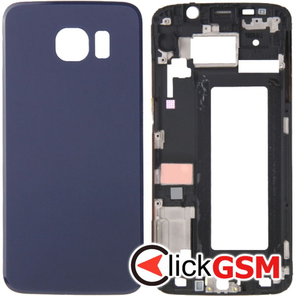 Piesa Capac Spate Cu Rama Display Blue Samsung Galaxy S6 Edge 4oja