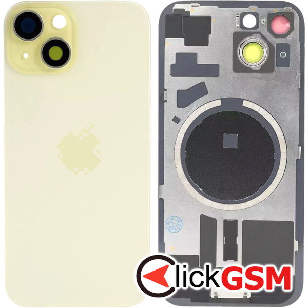 Piesa Capac Spate Galben Apple Iphone 15 3lu