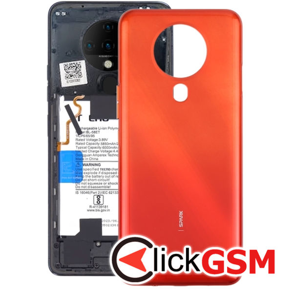 Piesa Capac Spate Red Tecno Spark 6 4ouz