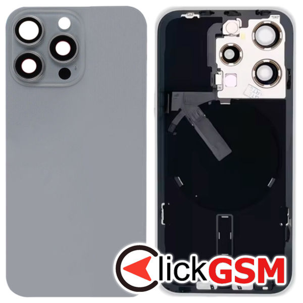 Piesa Piesa Capac Spate Titanium Gray Apple Iphone 15 Pro 2efw