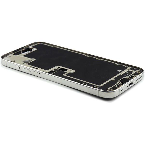Carcasa cu Butoane Volum Swap Alb Apple iPhone 16 Pro Max · Middle Frame With Power And Volume Button (US Version) For iPhone 16 Pro Max White Titanium Pulled