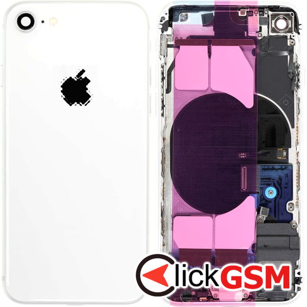 Piesa Piesa Carcasa Cu Capac Spate Argintiu Apple Iphone 8 46gs