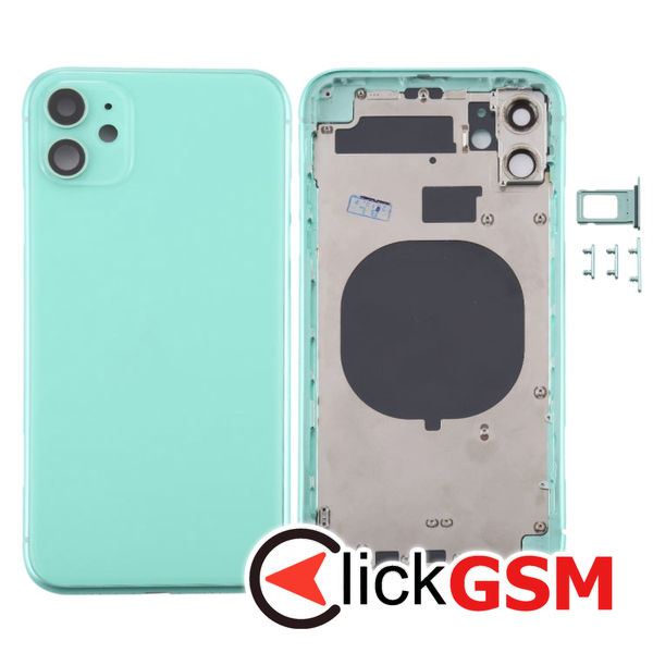 Piesa Carcasa Cu Capac Spate Geam Camera Si Suport Sim Green Apple Iphone 11 4h3i