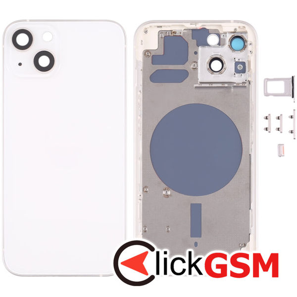 Piesa Carcasa Cu Capac Spate Geam Camera Si Suport Sim White Apple Iphone 13 4gha