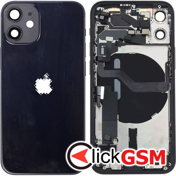 Piesa Carcasa Cu Capac Spate Negru Apple Iphone 12 Mini 4034