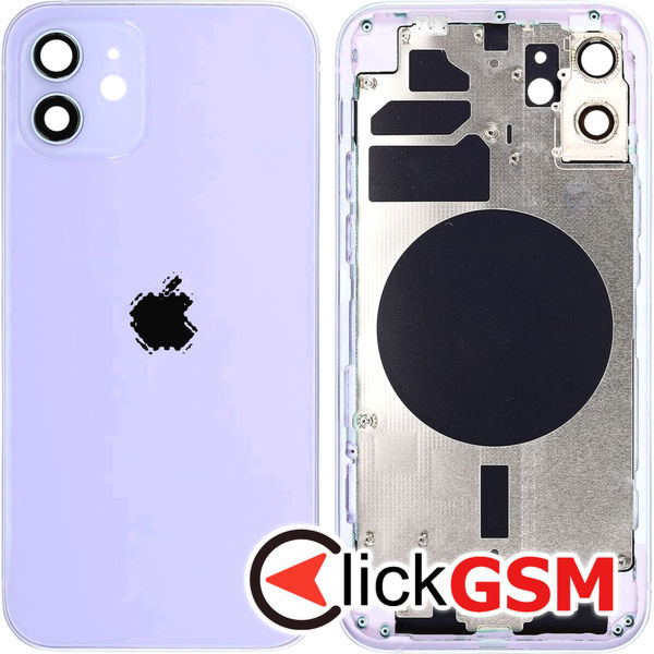 Piesa Piesa Carcasa Cu Capac Spate Purple Apple Iphone 12 3zw3