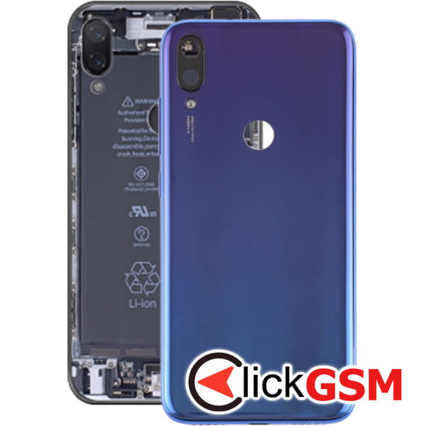 Piesa Carcasa Cu Capac Spate Si Geam Camera Albastru Xiaomi Mi Play 25tl