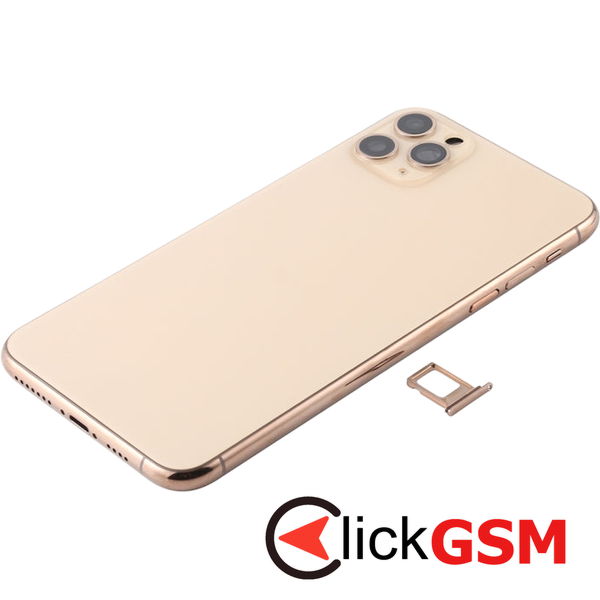 Piesa Carcasa Cu Capac Spate Si Geam Camera Gold Apple Iphone 11 Pro 4gyc