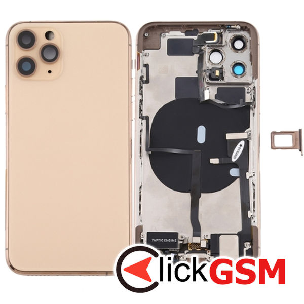 Piesa Carcasa Cu Capac Spate Si Geam Camera Gold Apple Iphone 11 Pro Max 4h0b