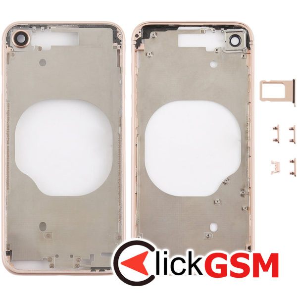 Piesa Piesa Carcasa Cu Capac Spate Si Geam Camera Gold Apple Iphone 8 4g1j