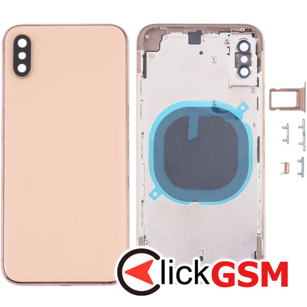 Piesa Carcasa Cu Capac Spate Si Geam Camera Gold Apple Iphone Xs 4foa