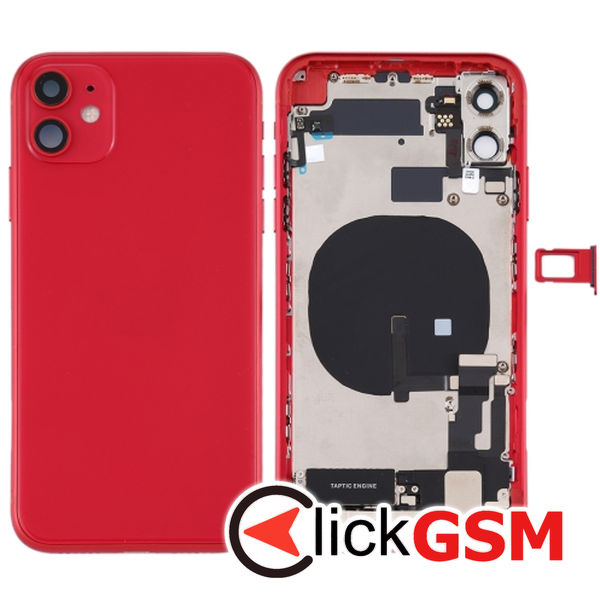 Piesa Carcasa Cu Capac Spate Si Geam Camera Red Apple Iphone 11 4h35