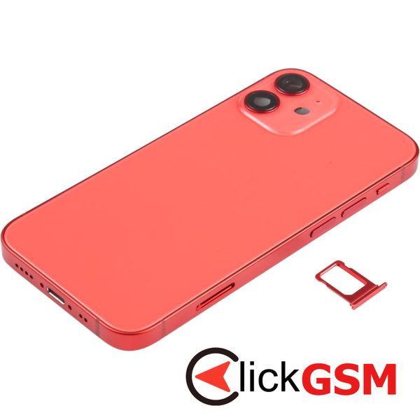 Piesa Piesa Carcasa Cu Capac Spate Si Geam Camera Red Apple Iphone 12 Mini 4gw1