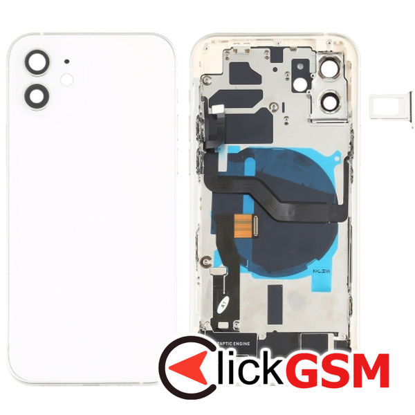 Piesa Carcasa Cu Capac Spate Si Geam Camera White Apple Iphone 12 4gpk