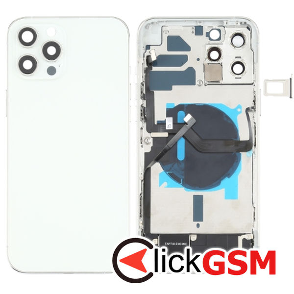 Piesa Piesa Carcasa Cu Capac Spate Si Geam Camera White Apple Iphone 12 Pro Max 4gtt