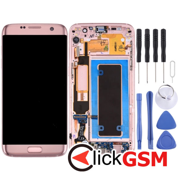 Piesa Display Cu Modul Incarcare Pink Samsung Galaxy S7 Edge 4ojo