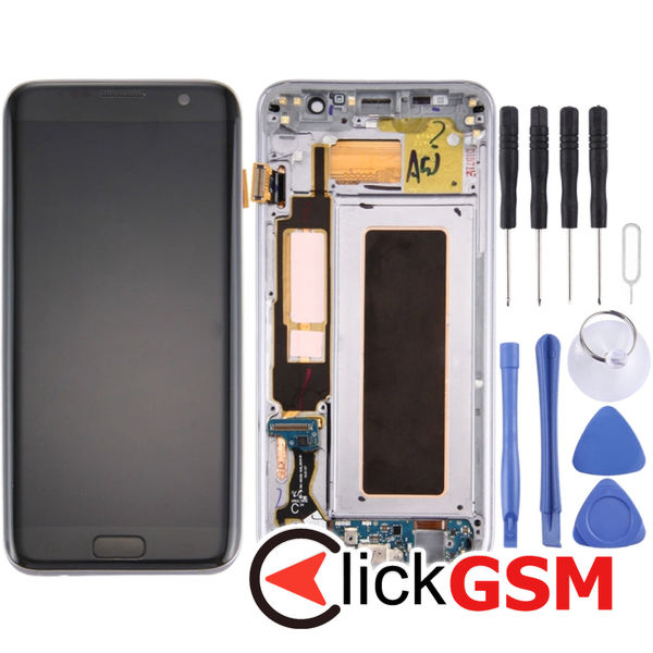 Piesa Display Cu Rama Si Modul Incarcare Black Samsung Galaxy S7 Edge 4emn