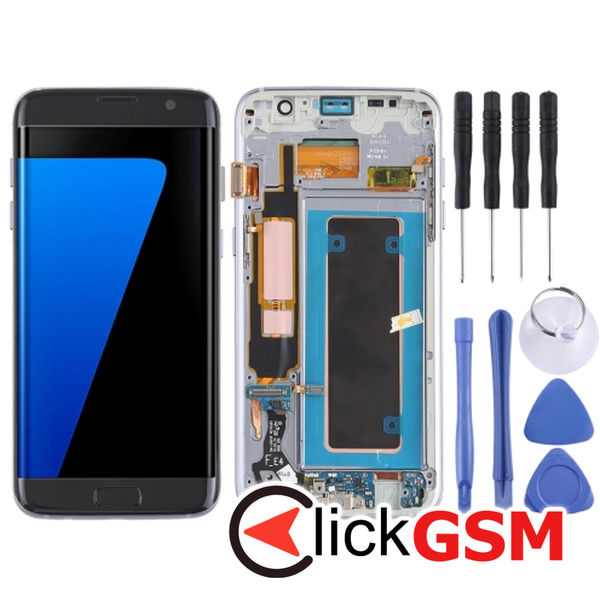 Piesa Display Cu Rama Si Modul Incarcare Black Samsung Galaxy S7 Edge 4f0p