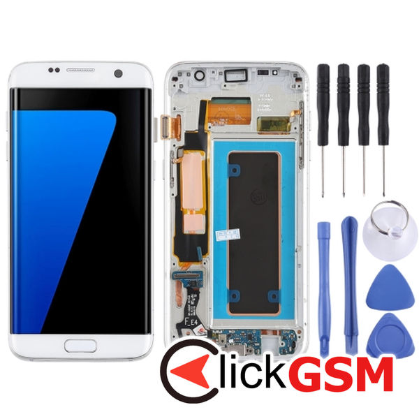 Piesa Display Cu Rama Si Modul Incarcare White Samsung Galaxy S7 Edge 4f0q