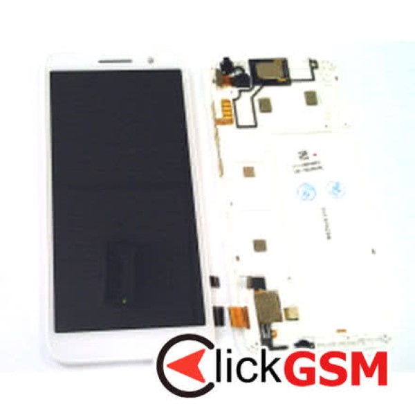 Piesa Display Cu Touchscreen Si Rama Alb Alcatel 1 2k96