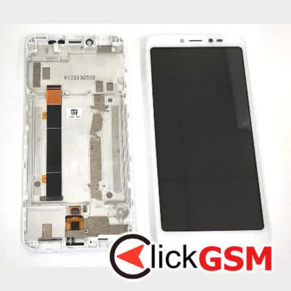 Piesa Display Cu Touchscreen Si Rama Alb Alcatel 1v 2mn9