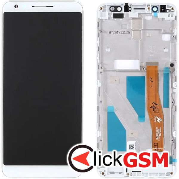 Piesa Display Cu Touchscreen Si Rama Alb Alcatel 3x 4qfd