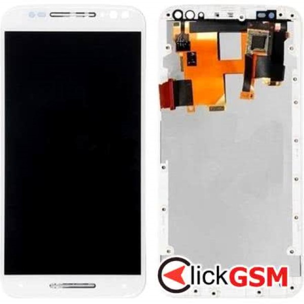 Piesa Display Cu Touchscreen Si Rama Alb Motorola Moto X Style 1i9s