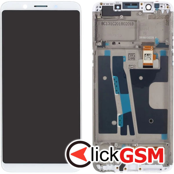 Piesa Display Cu Touchscreen Si Rama Alb Oppo A73 4tzr