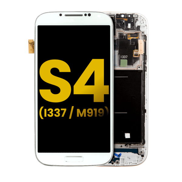 Display cu TouchScreen, Rama Alb Samsung Galaxy S4 · OLED Assembly With Frame For Samsung Galaxy S4 (I337 / M919) (AT&T & T-Mobile / Straight Talk) (Refurbished) (White)