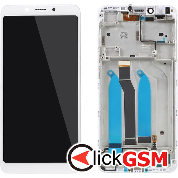 Piesa Piesa Display Cu Touchscreen Si Rama Alb Xiaomi Redmi 6a 4wws