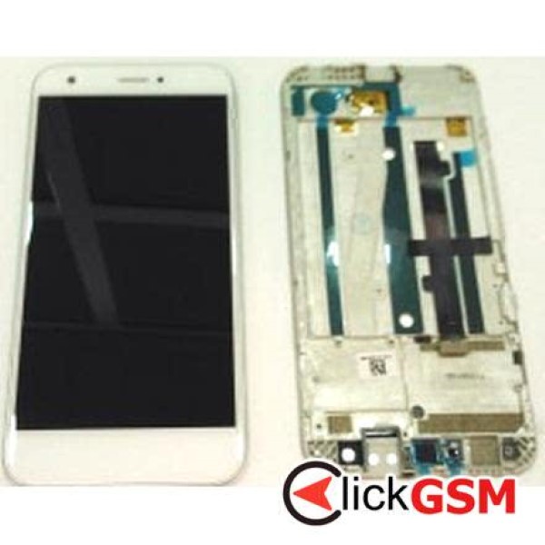 Piesa Display Cu Touchscreen Si Rama Alb Zte Blade A512 2mou