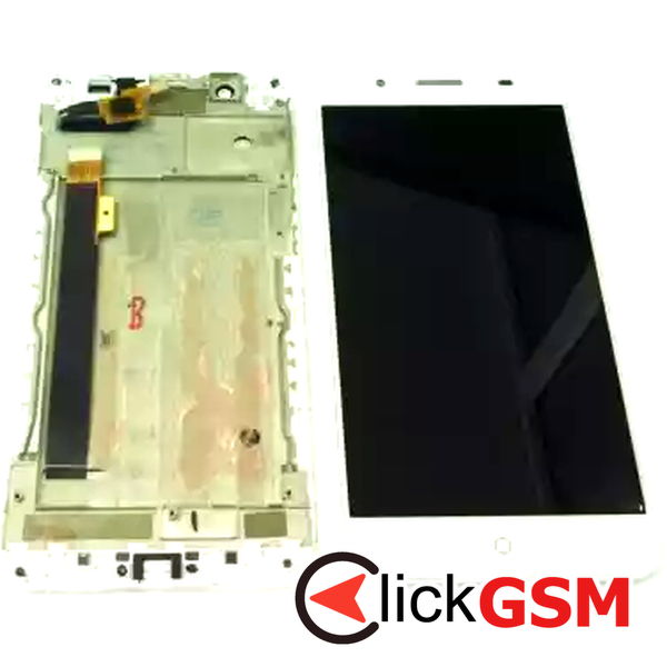 Piesa Display Cu Touchscreen Si Rama Alb Zte Blade A610 Plus 2mo5