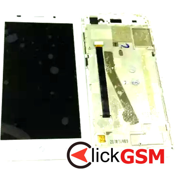 Piesa Display Cu Touchscreen Si Rama Alb Zte Blade V6 2mlb