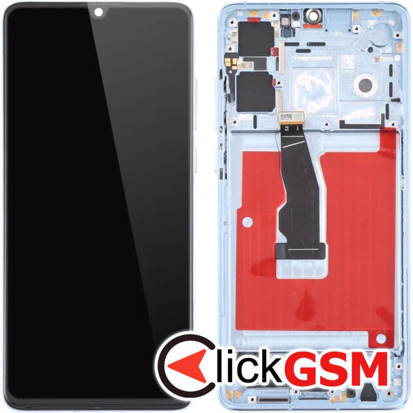 Piesa Display Cu Touchscreen Si Rama Albastru Deschis Huawei P30 4s0p