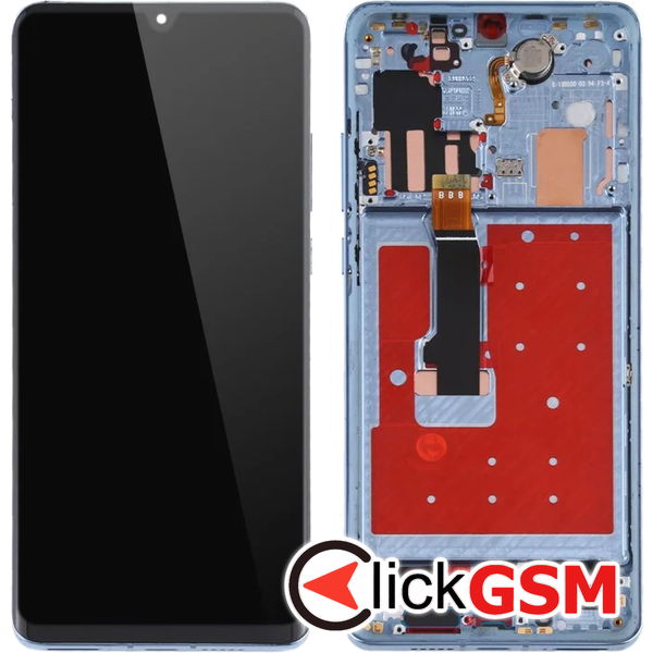 Piesa Display Cu Touchscreen Si Rama Albastru Deschis Huawei P30 Pro 4o7u