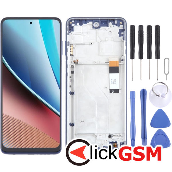 Piesa Piesa Display Cu Touchscreen Si Rama Albastru Motorola Moto G Stylus 2023 3g73