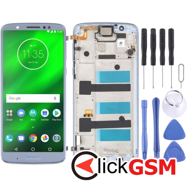 Piesa Piesa Display Cu Touchscreen Si Rama Albastru Motorola Moto G6 Plus 2ura