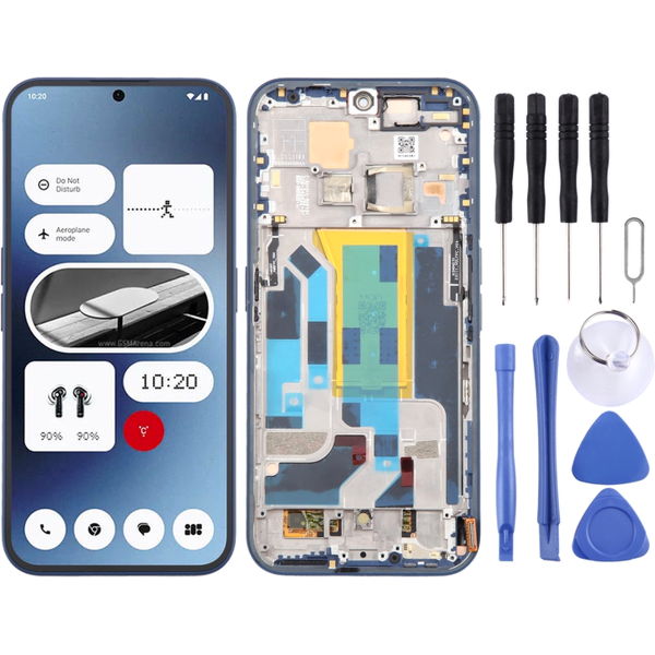 Schimbare Display cu TouchScreen, Rama Albastru Nothing Phone 2a · For Nothing Phone (2A) A142 5G AMOLED LCD Screen Digitizer Full Assembly with Frame (Blue)