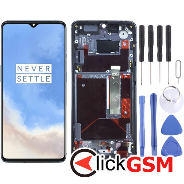 Piesa Display Cu Touchscreen Si Rama Albastru Oneplus 7t 21y0